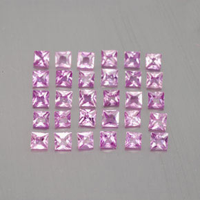 2.34カラットの天然ミディアムピンクサファイア（2.5×2.4 mm・四角）