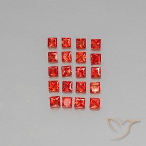 2.58カラットの天然ミディアムレッドサファイア（2.7×2.7 mm・四角）