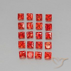 2.58カラットの天然ミディアムレッドサファイア（2.7×2.7 mm・四角）
