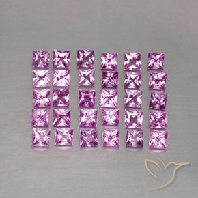 3.47カラットの天然薄いロイヤルパープルピンクサファイア（2.7×2.6 mm・四角）