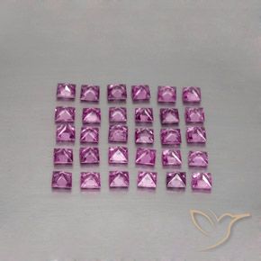 3.47カラットの天然薄いロイヤルパープルピンクサファイア（2.7×2.6 mm・四角）