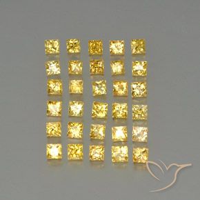 3.51カラットの天然ゴールデンサファイア（2.7×2.7 mm・四角）