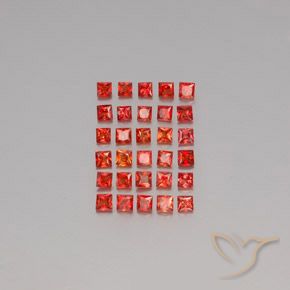 2.84カラットの天然濃い赤サファイア（2.4×2.3 mm・四角）