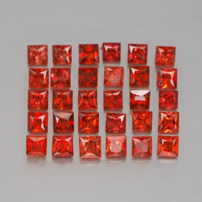 カラットの天然レッドオレンジサファイア（2.3×2.3 mm・四角）