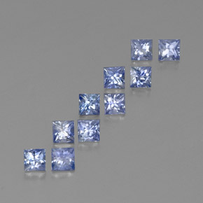 2.44カラットの天然ブルーサファイア（3.2×3.2 mm・四角）