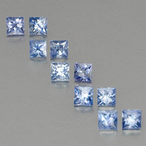 カラットの天然ブルーサファイア（3.5×3.4 mm・四角）