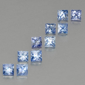 カラットの天然ブルーサファイア（3.5×3.4 mm・四角）