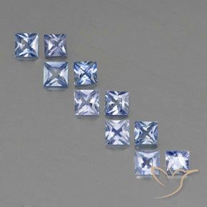 2.64カラットの天然ベイビーブルーサファイア（3.3×3.3 mm・四角）