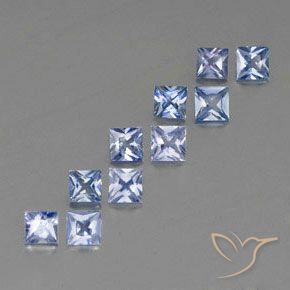 2.64カラットの天然ベイビーブルーサファイア（3.3×3.3 mm・四角）