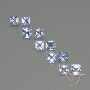2.16カラットの天然薄いパープルがかったブルーサファイア（3×2.9 mm・四角）