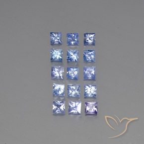 3.56カラットの天然ライトバイオレットブルーサファイア（3.1×3.1 mm・四角）