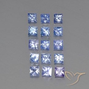3.56カラットの天然ライトバイオレットブルーサファイア（3.1×3.1 mm・四角）