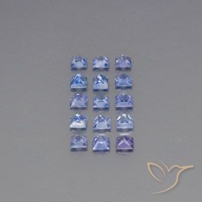 3.56カラットの天然ライトバイオレットブルーサファイア（3.1×3.1 mm・四角）