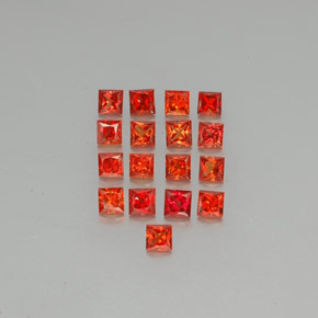 カラットの天然レッドオレンジサファイア（3.2×3.2 mm・四角）