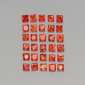 カラットの天然レッドオレンジサファイア（2.5×2.5 mm・四角）