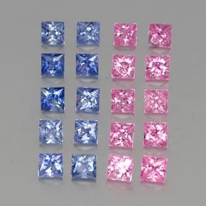 4.74カラットの天然マルチカラーサファイア（3.3×3.3 mm・四角）
