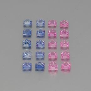 4.74カラットの天然マルチカラーサファイア（3.3×3.3 mm・四角）