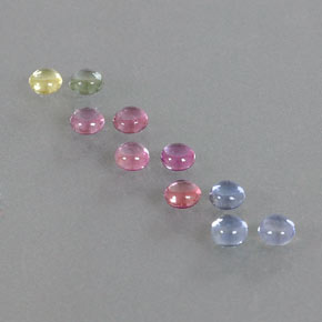カラットの天然マルチカラーサファイア（3.34 mm・ラウンドカット）
