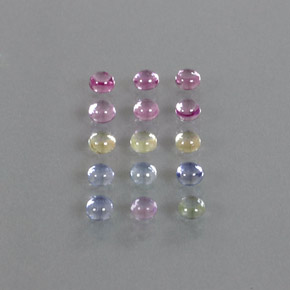 カラットの天然マルチカラーサファイア（3.16 mm・ラウンドカット）