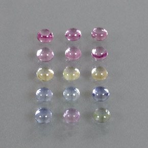 カラットの天然マルチカラーサファイア（3.16 mm・ラウンドカット）