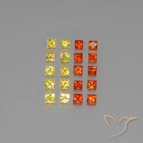 2.22カラットの天然マルチカラーサファイア（2.5×2.5 mm・四角）