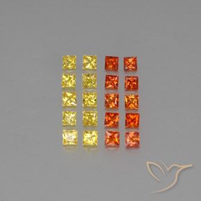 2.73カラットの天然マルチカラーサファイア（2.7×2.7 mm・四角）