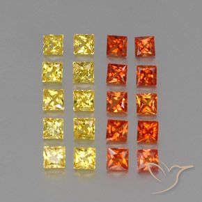 2.73カラットの天然マルチカラーサファイア（2.7×2.7 mm・四角）