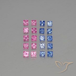 3.75カラットの天然マルチカラーサファイア（3.1×3 mm・四角）