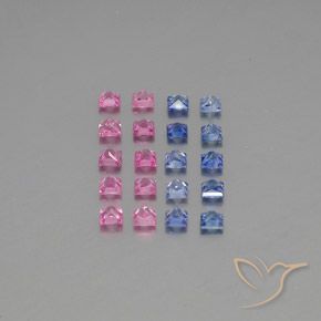 3.75カラットの天然マルチカラーサファイア（3.1×3 mm・四角）