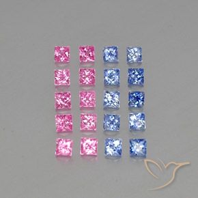 4.89カラットの天然マルチカラーサファイア（3.2×3.2 mm・四角）