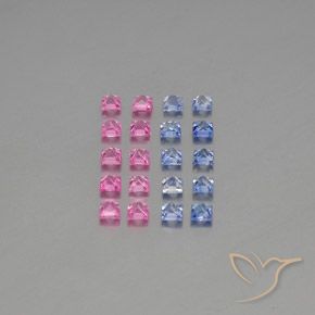 4.89カラットの天然マルチカラーサファイア（3.2×3.2 mm・四角）
