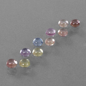 カラットの天然マルチカラーサファイア（3.42 mm・ラウンドカット）