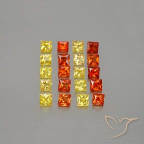 2.61カラットの天然マルチカラーサファイア（2.7×2.7 mm・四角）