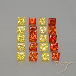 2.61カラットの天然マルチカラーサファイア（2.7×2.7 mm・四角）