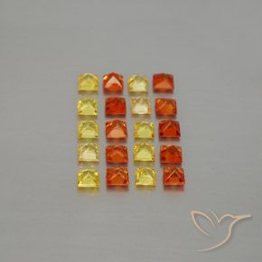 2.61カラットの天然マルチカラーサファイア（2.7×2.7 mm・四角）