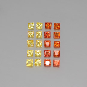 1.73カラットの天然マルチカラーサファイア（2.3×2.3 mm・四角）