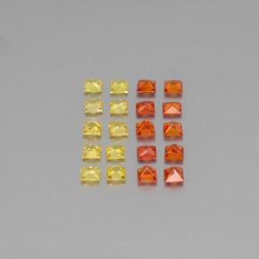 1.73カラットの天然マルチカラーサファイア（2.3×2.3 mm・四角）