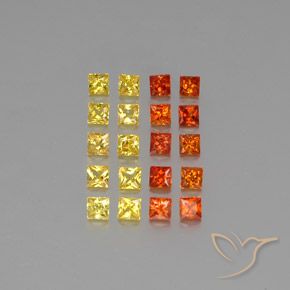 2.63カラットの天然マルチカラーサファイア（2.7×2.7 mm・四角）