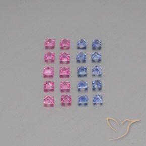 2.34カラットの天然マルチカラーサファイア（2.6×2.6 mm・四角）