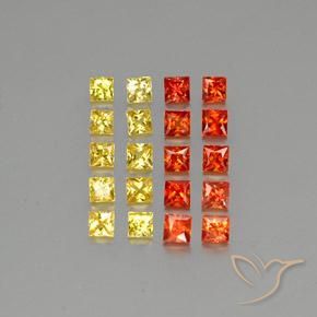 2.78カラットの天然マルチカラーサファイア（2.8×2.7 mm・四角）