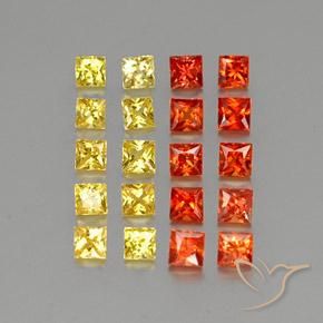 2.78カラットの天然マルチカラーサファイア（2.8×2.7 mm・四角）