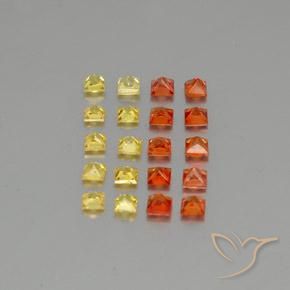 2.78カラットの天然マルチカラーサファイア（2.8×2.7 mm・四角）
