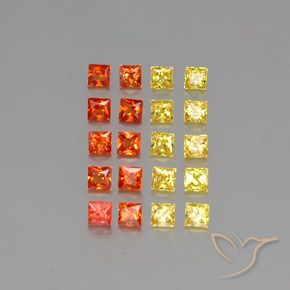 2.81カラットの天然マルチカラーサファイア（2.6×2.6 mm・四角）