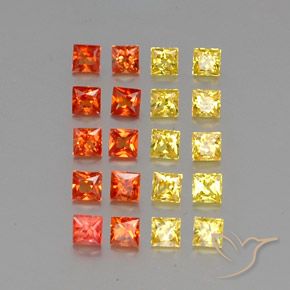 2.81カラットの天然マルチカラーサファイア（2.6×2.6 mm・四角）