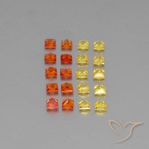 2.81カラットの天然マルチカラーサファイア（2.6×2.6 mm・四角）