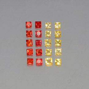 カラットの天然マルチカラーサファイア（2.4×2.4 mm・四角）