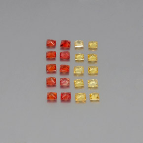 カラットの天然マルチカラーサファイア（2.4×2.4 mm・四角）