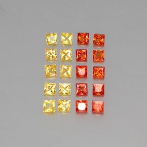 1.69カラットの天然マルチカラーサファイア（2.2×2.2 mm・四角）