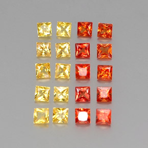 1.69カラットの天然マルチカラーサファイア（2.2×2.2 mm・四角）