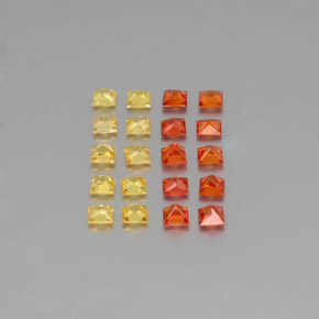 1.69カラットの天然マルチカラーサファイア（2.2×2.2 mm・四角）
